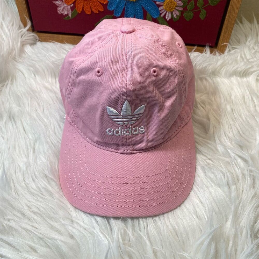 Adidas Originals Women's Pink Trefoil Strapback Hat Adjustable Casual
